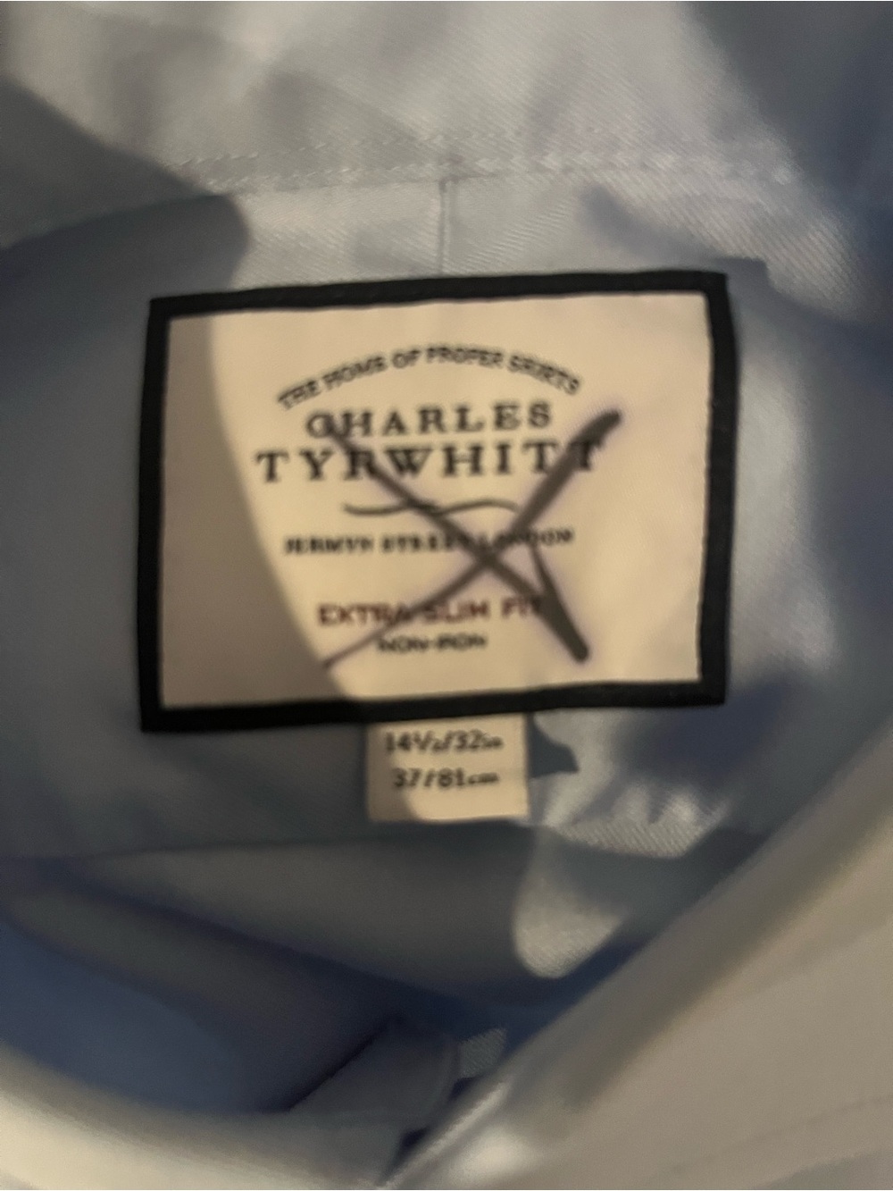 CHARLES TYRWHITT Super SLIM Fit 14.5 x 32 BLUE Dress Shirt ORIG $134+! NEW
